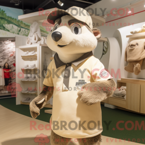 Beige Badger maskot kostume...