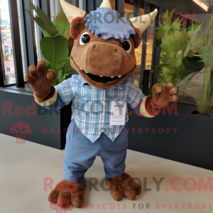Brun Stegosaurus maskot...