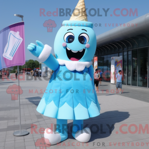 Blue Ice Cream Cone maskot...