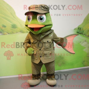 Oliven laks maskot kostyme...