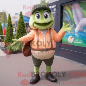 Oliven laks maskot kostume...
