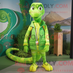 Mascotte de serpent vert...