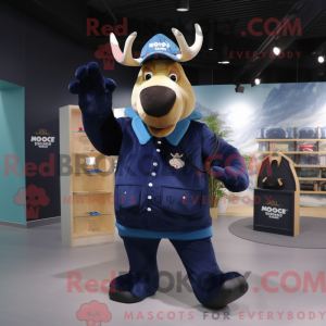 Navy Moose-mascottekostuum...