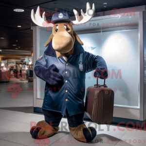 Navy Moose-maskotdraktfigur...