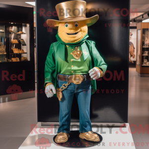 Guld Leprechaun Hat maskot...