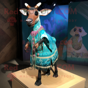 Teal Okapi mascotte kostuum...