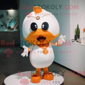 White Orange mascot costume...