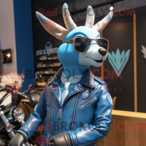 Blue Deer mascot costume...