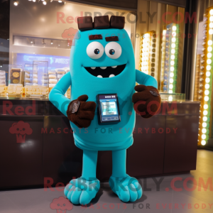 Cyan Chocolate Bar maskot...