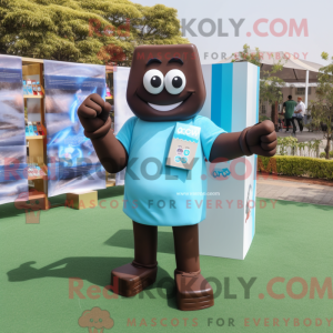 Cyan Chocolate Bar maskot...