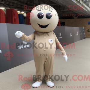 Beige Petanque Ball maskot...