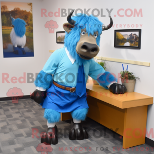 Blå Buffalo maskot kostyme...