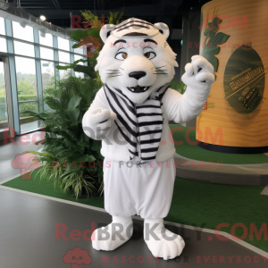 Máscara de tigre branco com...