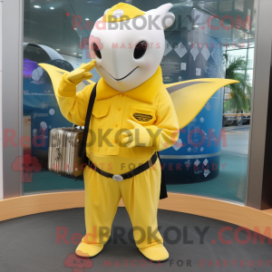 Citrongul Manta Ray maskot...