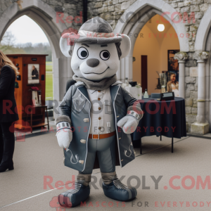 Grå Irish Castle maskot...