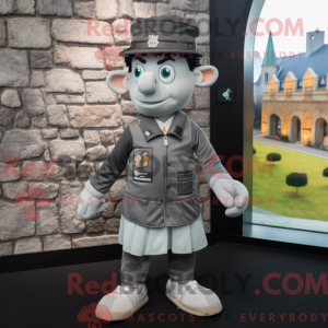 Grå Irish Castle maskot...