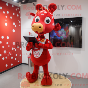 Rote Giraffe Maskottchen...