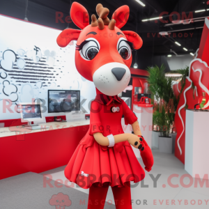 Rote Giraffe Maskottchen...
