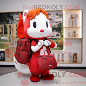 Red Ermine mascot costume...