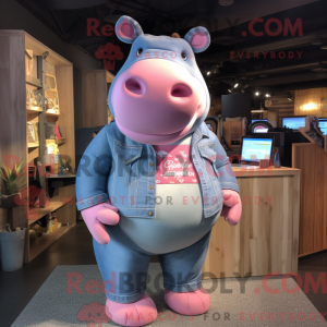 Pink Hippopotamus mascot...