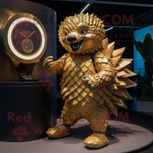 Gouden Pangolin mascotte...