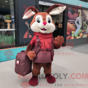 Maroon Wild Rabbit maskotka...