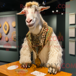 Cream Boer Goat maskot...