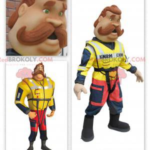 Coastal lifeguard firefighter mascot - Redbrokoly.com