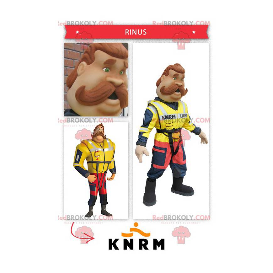 Kust badmeester brandweerman mascotte - Redbrokoly.com