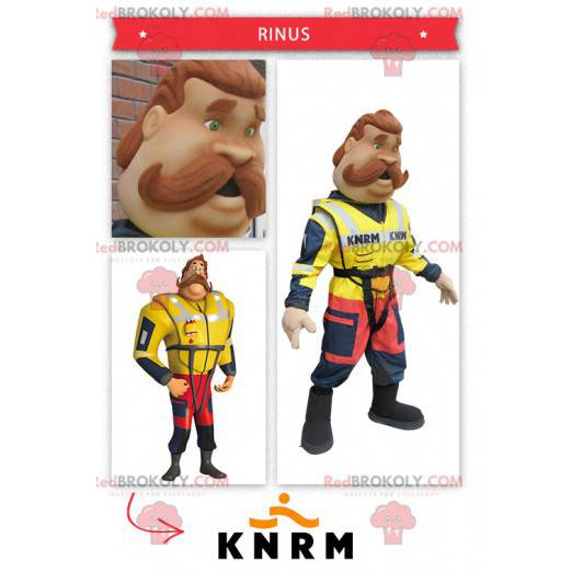 Mascota de bombero salvavidas costero - Redbrokoly.com