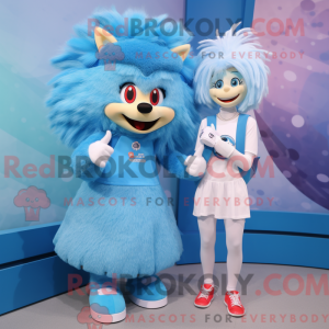 Sky Blue Hedgehog mascot...