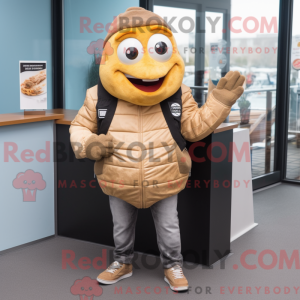 Tan Fish And Chips mascot...