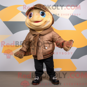 Tan Fish And Chips mascot...