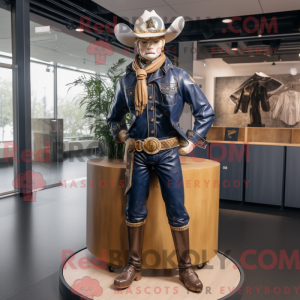 Navy Cowboy maskot kostume...
