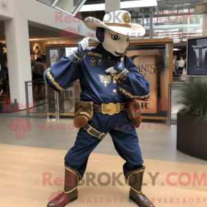 Navy Cowboy maskot kostume...