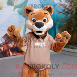 Brun Puma-maskotdraktfigur...