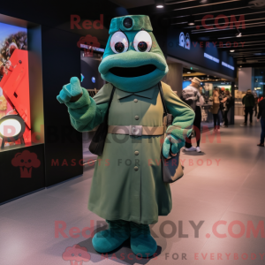 Cyan Green Beret mascot...
