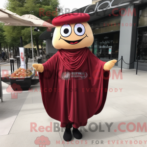 Maroon hamburger maskot...