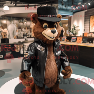 Brun Skunk maskot kostume...