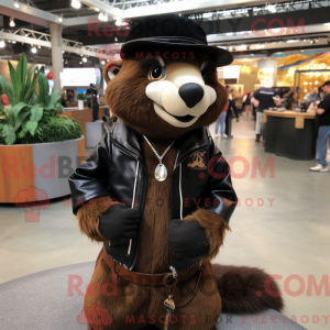 Brun Skunk maskot kostume...