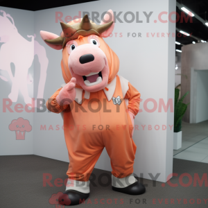 Peach Zebu-maskotdraktfigur...