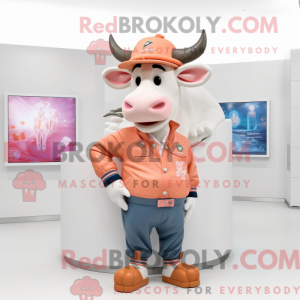 Peach Zebu maskot kostume...