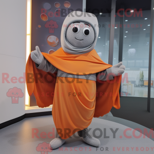 Grå orange maskot kostume...