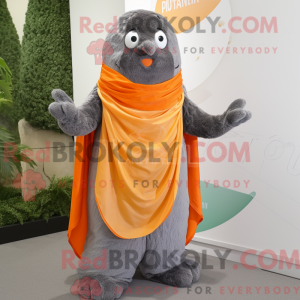 Gray Orange mascot costume...