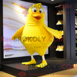 Gele Dove mascottekostuum...