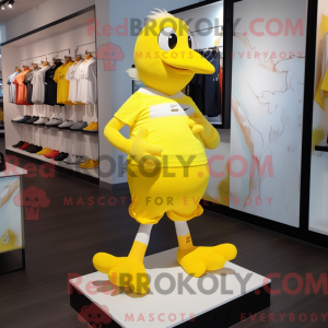 Yellow Dove maskot kostume...