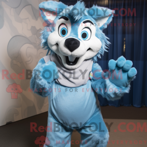 Máscara de lobo azul...