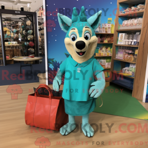Turkis Dingo maskot kostume...