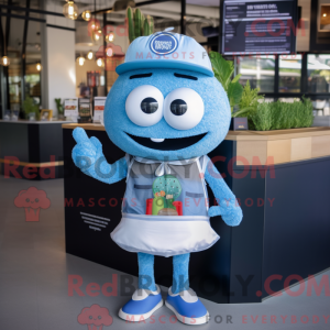 Blue Burgers mascot costume...