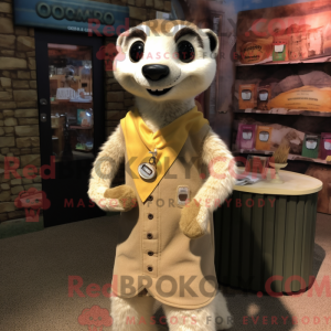 Cream Meerkat maskot...